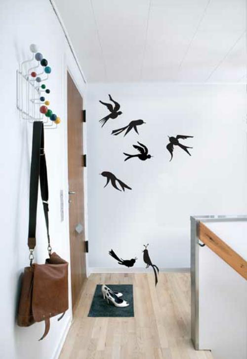 Διακόσμηση τοίχου με χαλκομανία τοίχου που φέρουν πουλιά