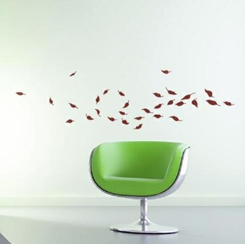 Διακόσμηση τοίχου με αυτοκόλλητο τοίχου πράσινη δερμάτινη καρέκλα