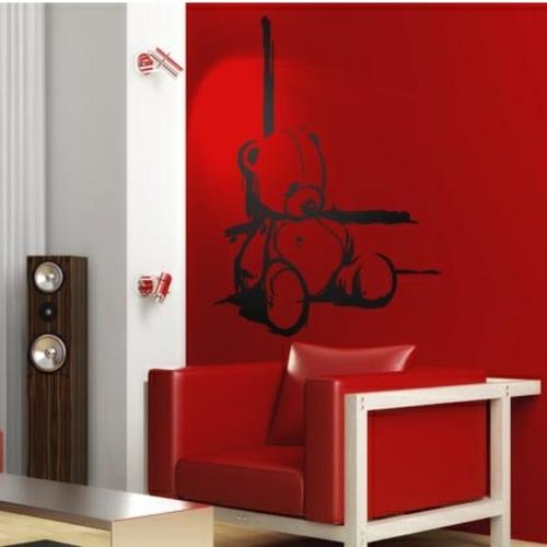 Διακόσμηση τοίχου με αυτοκόλλητο τοίχου κόκκινη αρκούδα τοίχου