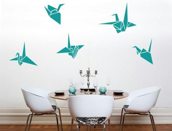 Τα χρώματα των τοίχων συνδυάζουν συμπληρωματικά χρώματα origami bird