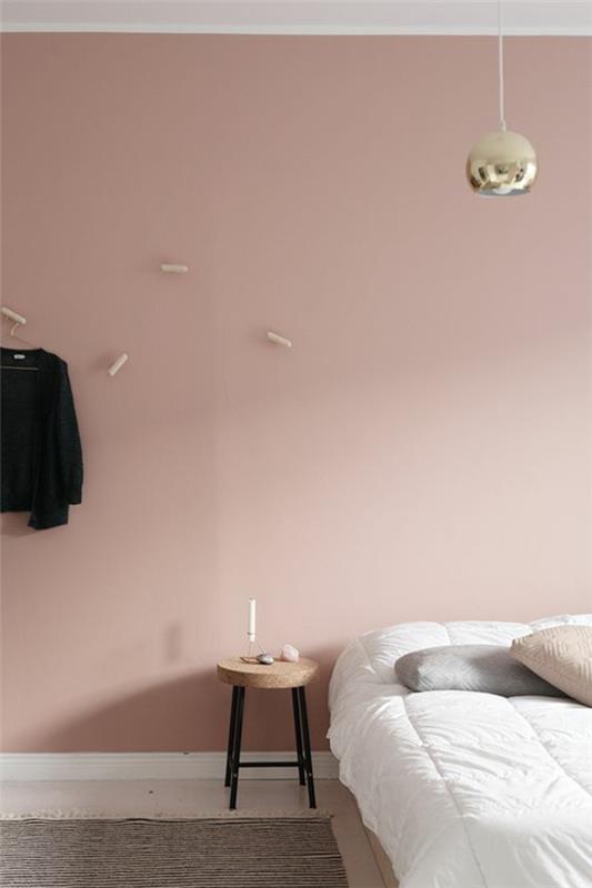 Σχεδιασμός τοίχου υπνοδωμάτιο ροζ χρώμα τοίχου φως