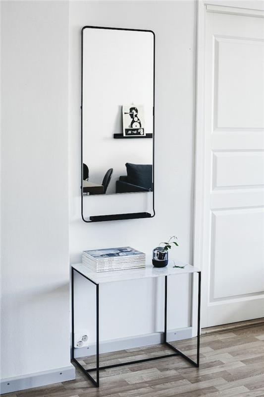 Σχεδιασμός τοίχου χρώμα τοίχου διάδρομος λευκός τοίχος καθρέφτης