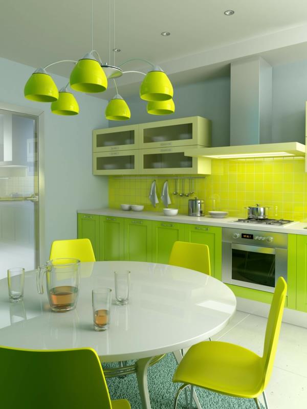 Σχεδιασμός τοίχου για την κουζίνα πράσινο φως σκούρο