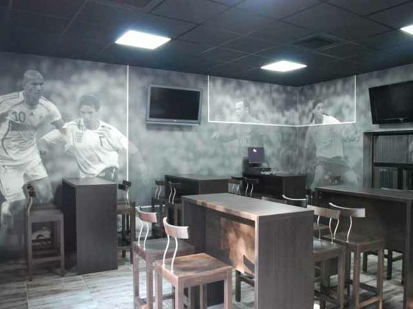 Σχεδιασμός τοίχου με τοιχογραφίες τοίχου ποδοσφαίρου θεματικό μπαρ