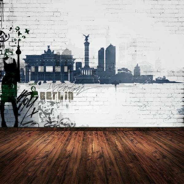 Σχεδιασμός τοίχου με φωτογραφία ταπετσαρία από ξύλο από δάπεδα από τούβλα