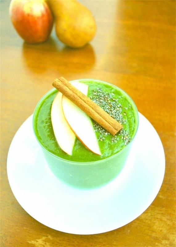 Ζεστά smoothies χειμώνα πίνει κανέλα μήλο matcha