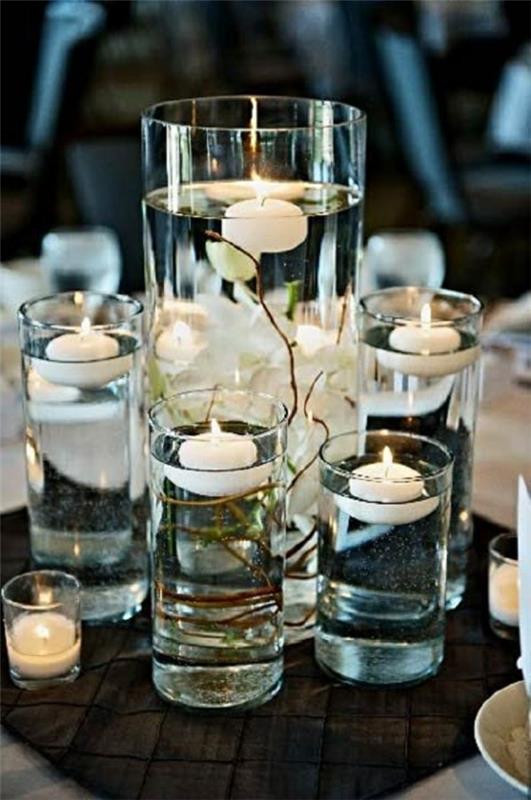 Νερό και κεριά DIY διακόσμηση γάμου