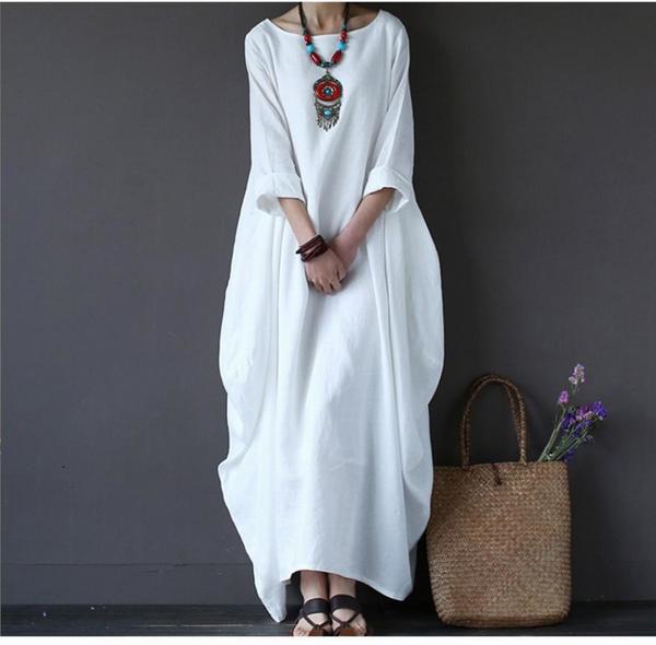Λευκό φόρεμα μόδας 2020 maxi φορέματα