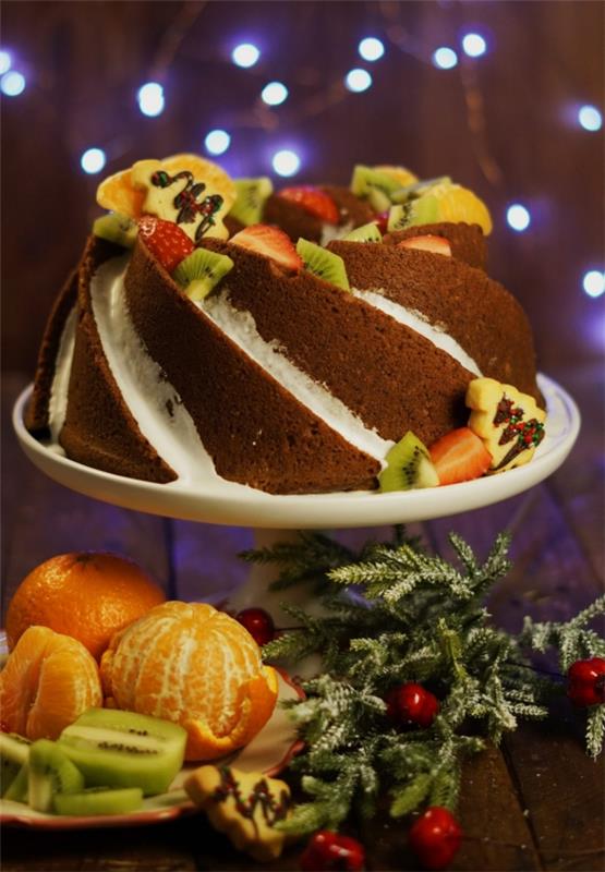 Χριστουγεννιάτικο επιδόρπιο - κορμός χριστουγεννιάτικου δέντρου και άλλες νόστιμες ιδέες συνταγών για να απολαύσετε τη δημιουργική τούρτα φρούτων που έχει κλαπεί