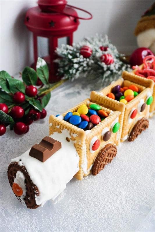 Χριστουγεννιάτικο επιδόρπιο - κορμός χριστουγεννιάτικου δέντρου και άλλες νόστιμες ιδέες συνταγών για να απολαύσετε μπισκότα σοκολάτας τρένου Μπαν