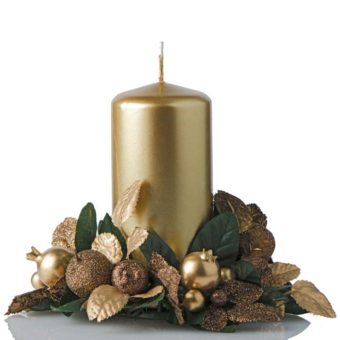 Χριστουγεννιάτικες ιδέες διακόσμησης με το χρώμα χρυσό κερί