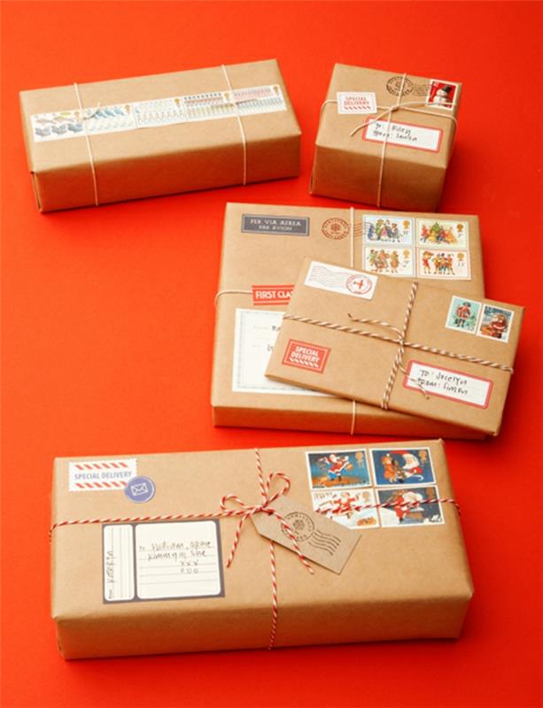 Χριστουγεννιάτικα δώρα συσκευασίας δώρων συσκευασία δώρων όμορφα τυλίγοντας χαρτί περιτυλίγματος