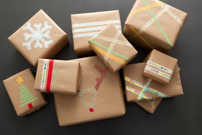 Τύλιγμα Χριστουγεννιάτικων δώρων Περιτύλιξη δώρων όμορφη συσκευασία δώρων προσωπική εφαρμογή