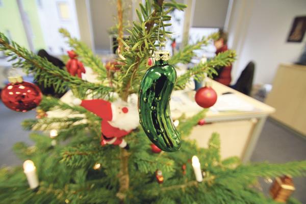 Χριστουγεννιάτικο αγγούρι Γερμανική χριστουγεννιάτικη διακόσμηση από γυαλί σε σχήμα αγγουριού