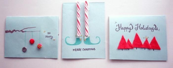 Χριστουγεννιάτικες κάρτες Tinker μόνοι σας diy ιδέες τρεις diy κάρτες