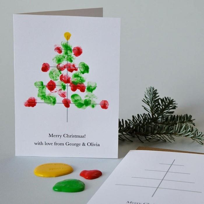 Χριστουγεννιάτικες κάρτες Tinker μόνοι σας ιδέες τριών χρωμάτων απλό πρότυπο