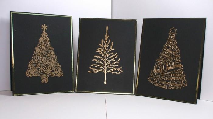 Φτιάξτε χριστουγεννιάτικες κάρτες μόνοι σας χρυσές ιδέες