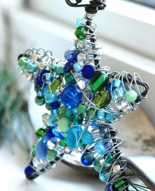 Χριστουγεννιάτικα αστέρια πράσινα φτιάξτε τα δικά σας πρότυπα για παιδιά μπλε γυαλί