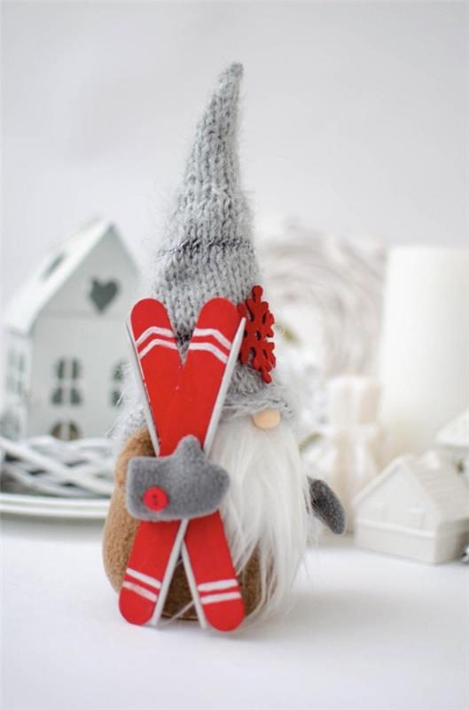 Χριστουγεννιάτικα ξωτικά Tinker - ιδέες και οδηγίες για μια φανταστική χειμερινή διακόσμηση χειμερινό σκι nisse tomte