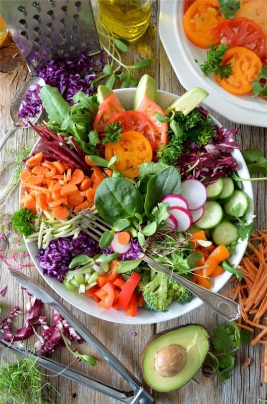 Πώς μπορώ να κάνω μια υγιεινή διατροφή; Έτσι μπορείτε να τρώτε σωστά! πολύχρωμη σαλάτα με πολλά λαχανικά