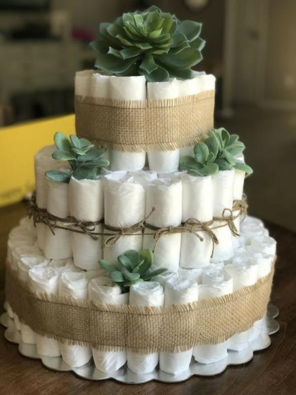 Φτιάξτε μόνοι σας πάνα για πάνα κέικ tinker baby shower party