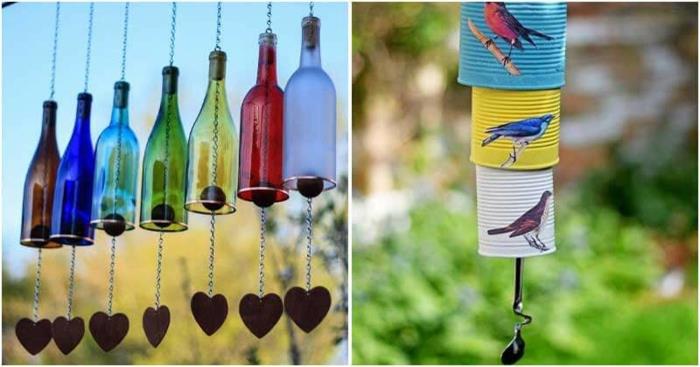 Φτιάξτε κουδουνίσματα με φυσικά υλικά diy ιδέες πουλί