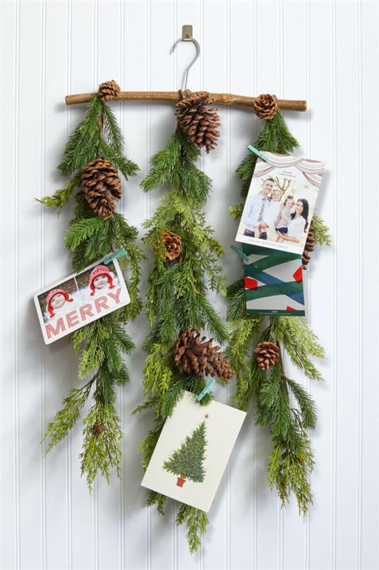Χειμερινή διακόσμηση τσιμπιδάκι για χριστουγεννιάτικες φωτογραφίες κάτοχοι καρτών έλατο κλαδιά