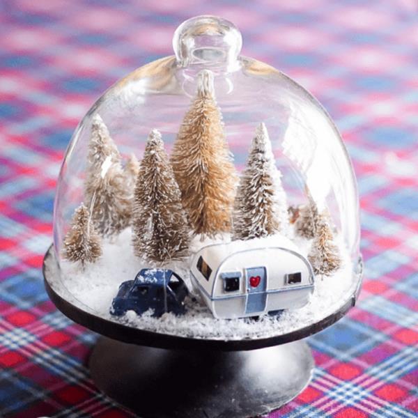 Tinker χειμερινό τοπίο - Χριστουγεννιάτικες ιδέες, φανταστικά απλές οδηγίες και συμβουλές γυάλινη διακόσμηση με τροχόσπιτο