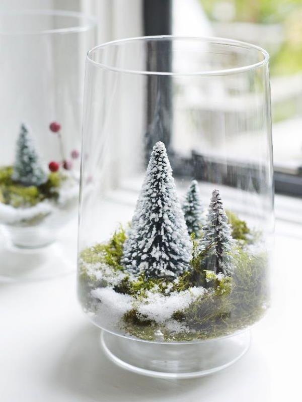 Tinker χειμερινό τοπίο - Χριστουγεννιάτικες ιδέες, φανταστικές απλές οδηγίες και συμβουλές τοπίο σε γυάλινη διακόσμηση
