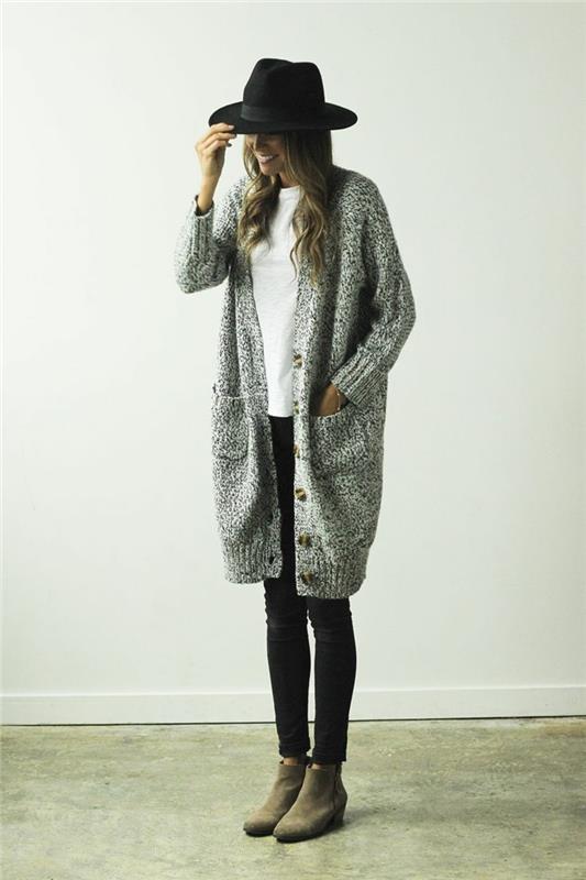 Χειμερινές ζακέτες μόδας oversize παλτό γκρι