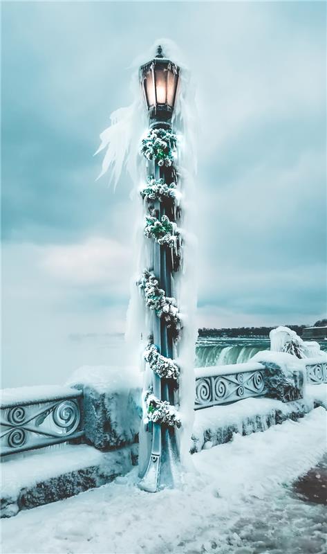 Χειμερινή χώρα των θαυμάτων Niagara Falls πολλές δραματικές εικόνες το χειμώνα