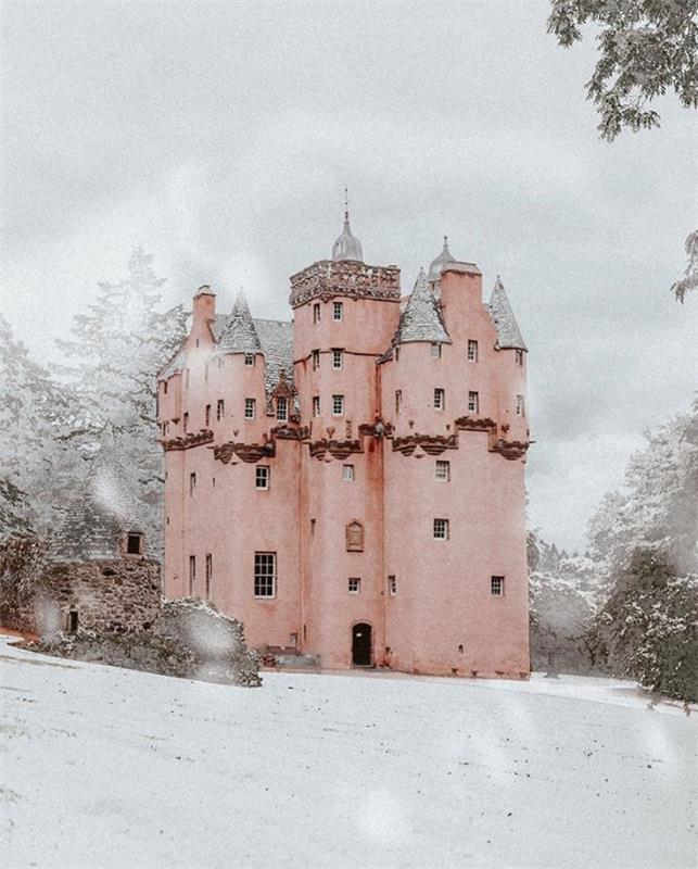 Winter Wonderland Scottish Tower Castle Craigievar Castle Alford Scotland