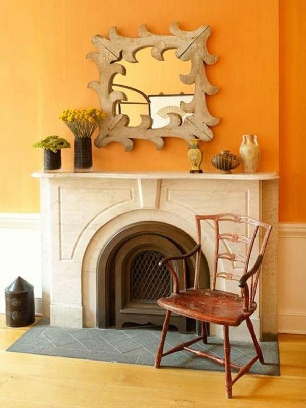 Οι τοίχοι χρωματίζουν ιδέες χρώματος για πορτοκαλί σχεδιασμό τοίχων