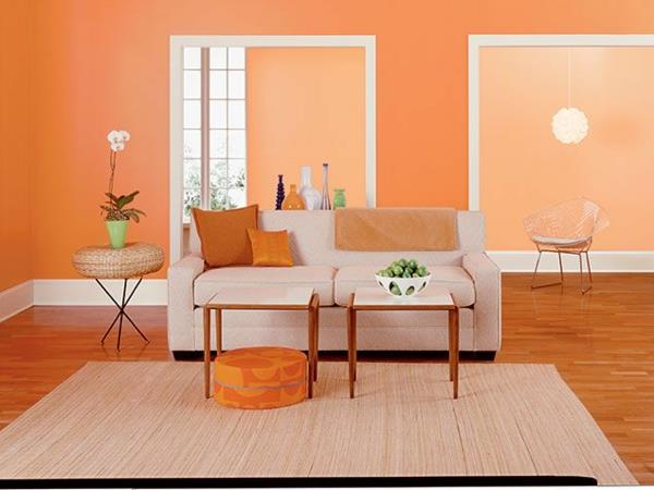 Οι τοίχοι ζωγραφίζουν ιδέες χρώματος για πορτοκαλί γραμμές σχεδιασμού τοίχων