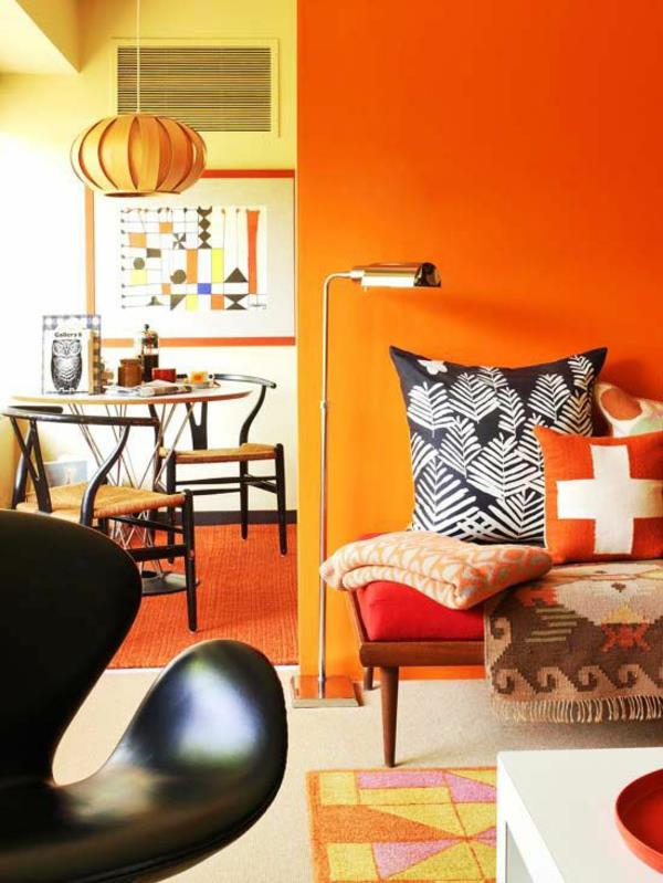 διασταυρώστε χρωματικές ιδέες για μοντέρνο σχεδιασμό πορτοκαλί τοίχου