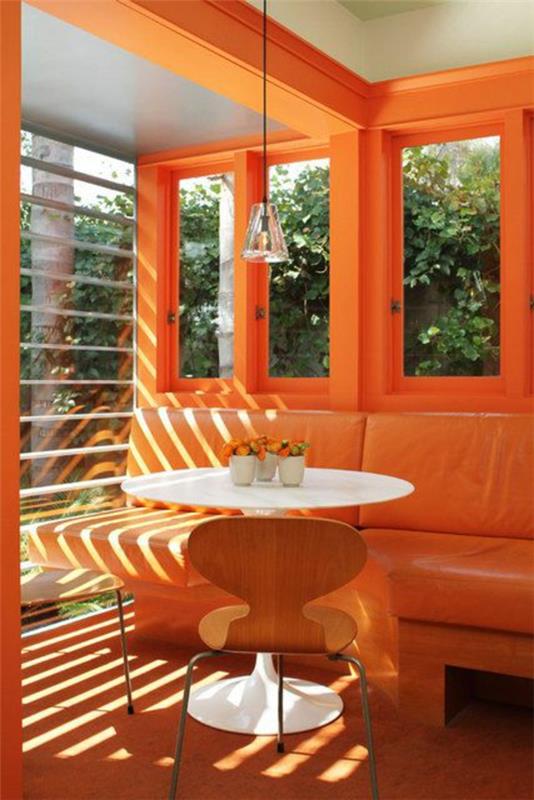 Τοίχοι πορτοκαλί χρώμα σχεδιασμός χρωμάτων τοίχων ανοιχτό χώρο παράθυρο