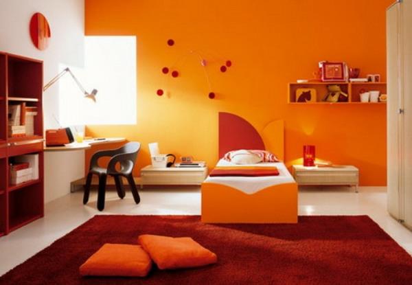 Ιδέες χρωματισμού τοίχων για αυτοκόλλητα σχεδιασμού πορτοκαλί τοίχου
