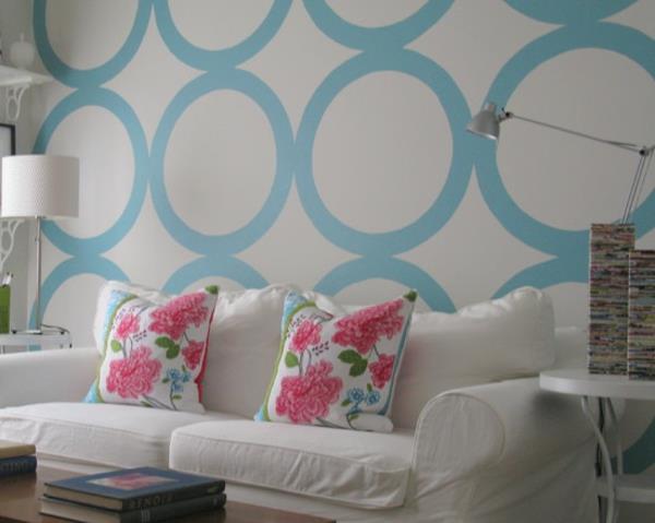 Ιδέες για το σπίτι για καταπληκτική διακόσμηση τοίχων μπλε κύκλοι