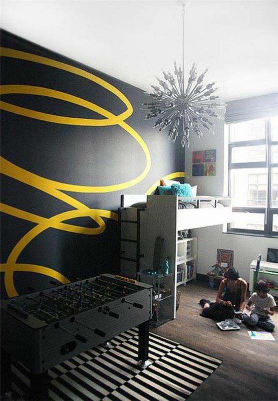 Walls ιδέες για το σπίτι για εκπληκτική μαύρη κίτρινη σπείρα