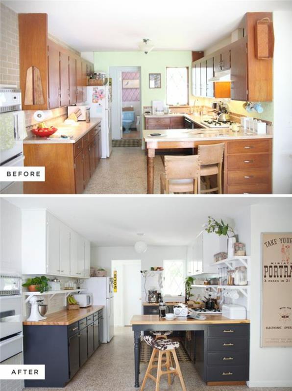 Διαμέρισμα ανακαίνιση σχεδιασμού κουζίνας πριν και μετά