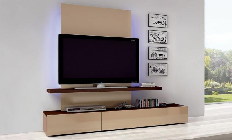 Σύστημα τοίχου σύγχρονοι ξύλινοι πίνακες πρακτικών τοίχων τηλεόρασης