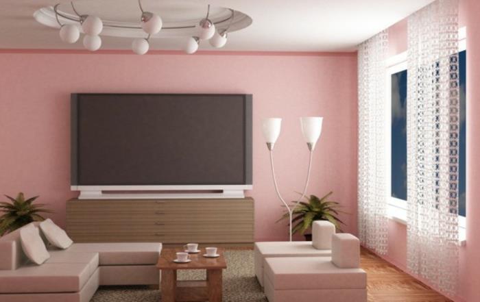 Ιδέες σαλόνι τάσεις διαβίωσης έπιπλα σαλονιού χρώμα ροζ