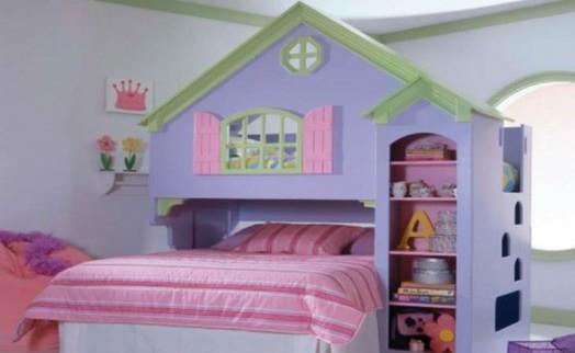 Υπέροχα κοριτσίστικα κρεβάτια σχηματίζουν σπίτια πριγκίπισσα μονόκλινο