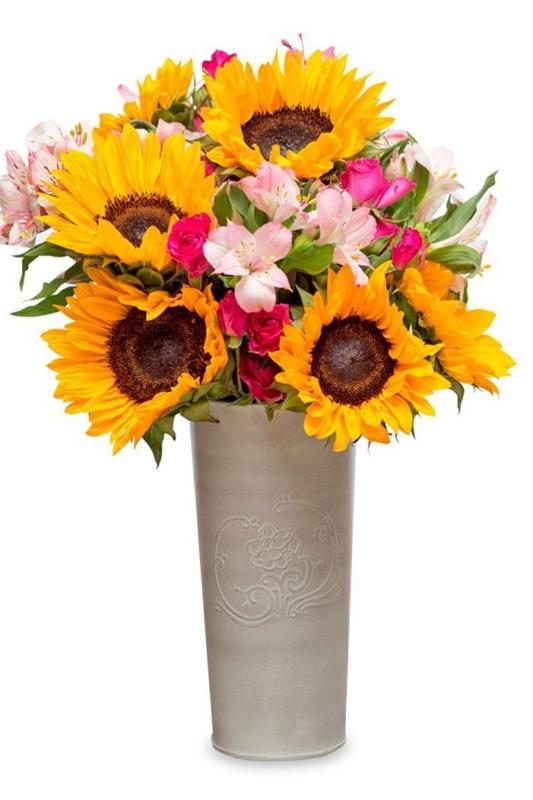 Ιδέες δώρων X-mas πολύχρωμα λουλούδια σε βάζο υπέροχο δώρο