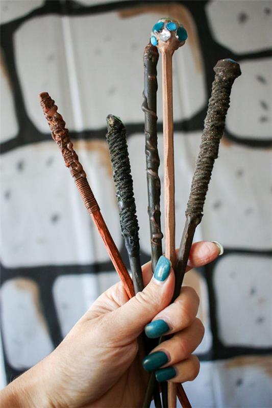 Magic wand tinker with children for Halloween or Mardi Gras - ιδέες και οδηγίες έτοιμα harry potter μαγικά ραβδιά διαφορετικά σχέδια