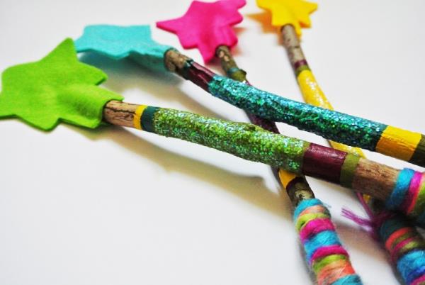 Magic wand tinker with kids for Halloween or Mardi Gras - ιδέες και οδηγίες παιδικού μπαστούνι Harry Potter