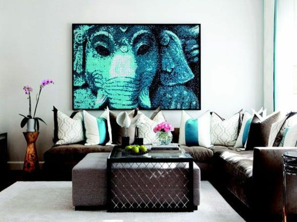 σύγχρονη τέχνη ζωγραφική ελέφαντας μπλε Ινδία