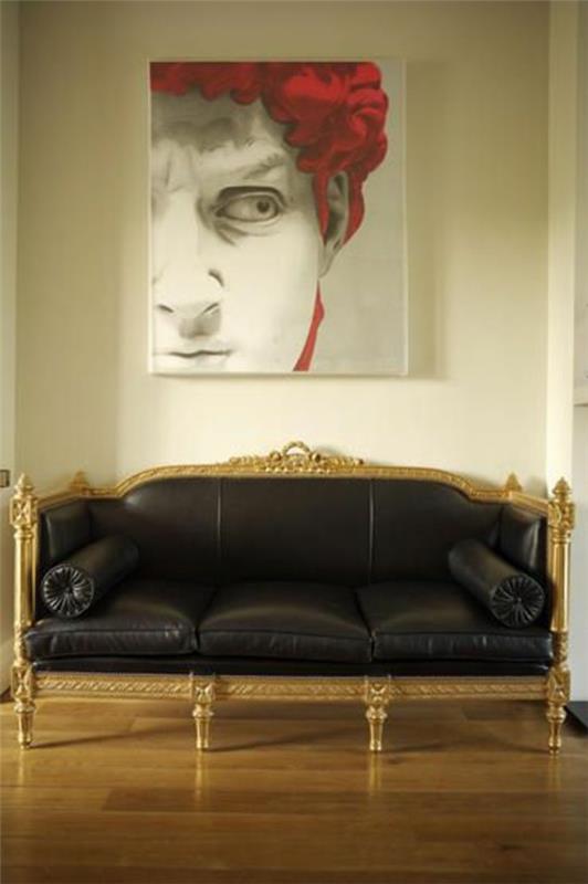 σύγχρονη ζωγραφική κλασικό δέρμα καναπέ