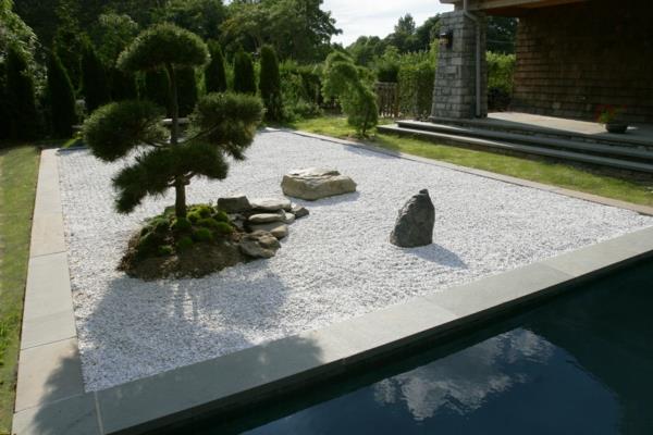 Κήπος Zen σε ιαπωνικούς κήπους νερό