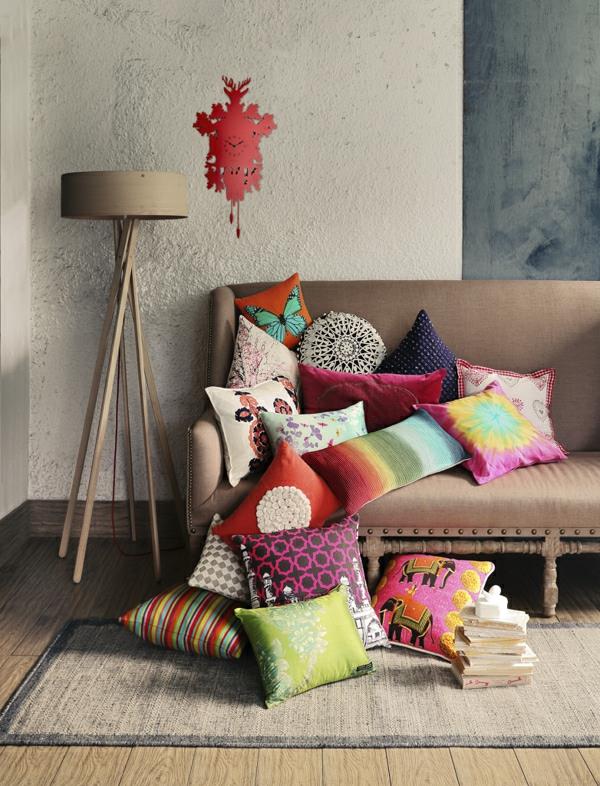Γοητευτικές ιδέες επίπλωσης δωματίου ζωντανά μαξιλάρια καναπέ